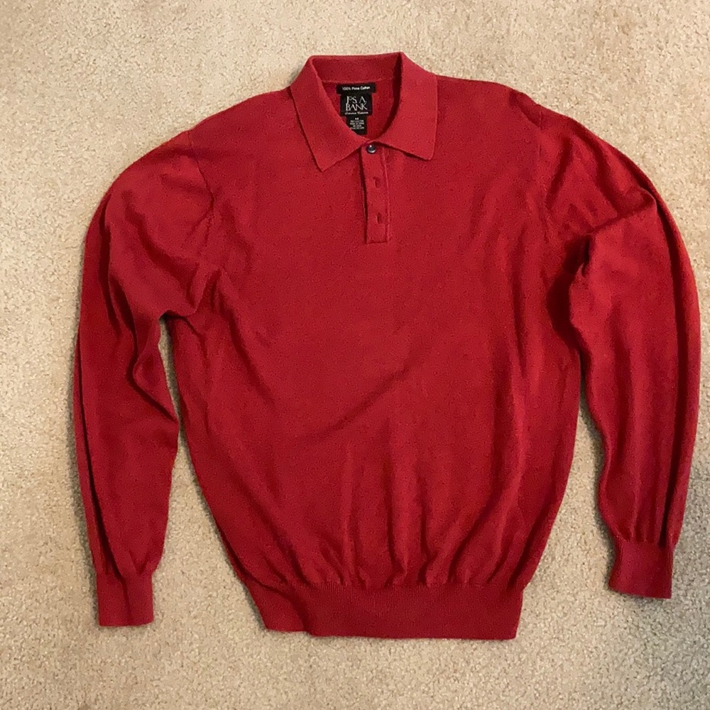 Jos. A. Bank Crimson Long Sleeve Button Sweater
